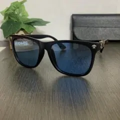 人気ウェリントンサングラス　ライトブルーサングラス　偏光　ケース付き