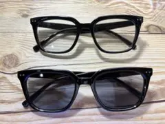 調光レンズ 採用ブラックフレームUVブルーライトカットグレーレンズケース付