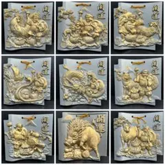 干支 額瓦 開運　美術陶器 インテリア 置物 10種まとめ売り 干支 額瓦 開運 美術陶器 インテリア 置物 10種まとめ売り 干支