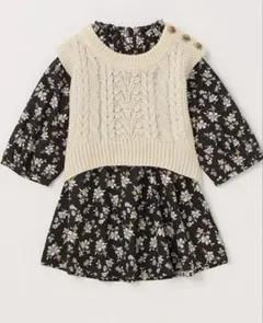 【新品未使用】petit main 花柄ワンピース　ベスト