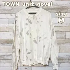【TOWN unit novel 】長袖　トップス　Tシャツ　白　柄　メンズ　M