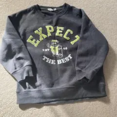 裏起毛グレー トレーナー 130サイズ クマプリント