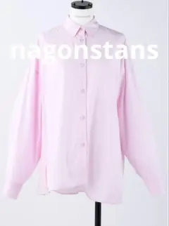 nagonstans ナゴンスタンス　ピンク　シャツ　mix×hem shirt