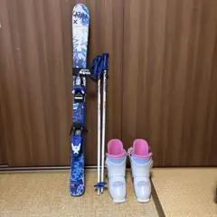 PureConscious 子供用スキー板、 ストック、ブーツ3点セット - メルカリ