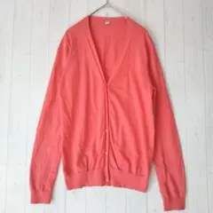 ユニクロ UVカット スーピマコットン カーディガン レディース ピンク L
