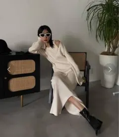 Ameri AMERICAN SLEEVE LAYERED KNIT DRESS