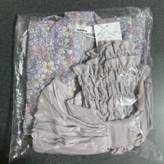 新品 ペアマノン 2way セパレート 浴衣 花柄 パープル 110サイズ