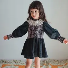 blackdenim smocking blouse & 付け襟