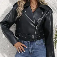 ブラックレザーライダースジャケット