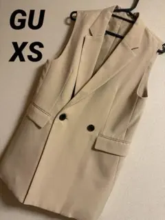 美品 GU テーラードダブルベストZ ベージュ XSサイズ
