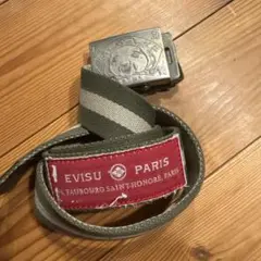 底値！¿ evisu カモメ　型押し　ベルト　yamane 道楽 レア！？ evisu デニム カモメ型押しベルト yamane 道楽 - メルカリ