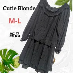 Cutie Blonde 新品　黒ハートドット柄 ミニワンピース M-Lのサムネイル