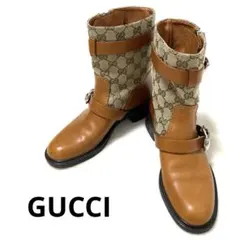 GUCCI GGキャンバス レザー エンジニアブーツのサムネイル