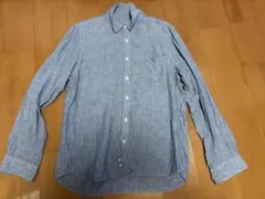 青と白のストライプ ボタンダウンシャツ メンズXL