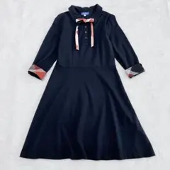 t0192／ブルーレーベルクレストブリッジ［38］ワンピース／ノバチェックリボン