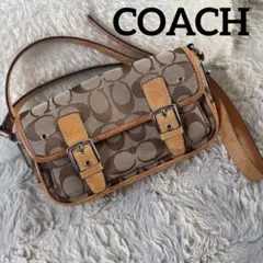 COACH コーチ キャンバス レザー シグネチャー ショルダーバッグ