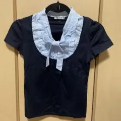 SOUP ネイビー 半袖Tシャツ 襟付きのサムネイル