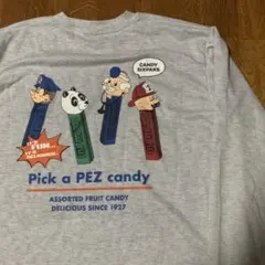 PEZ PICK A PEZ CANDY 長袖Tシャツ グレー