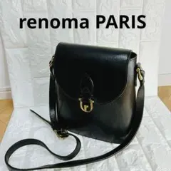 レノマパリ　ショルダーバッグ　肩掛け　レザー　ブラック