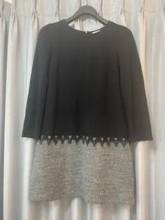 ローズティアラ　黒とグレーのワンピースチュニック