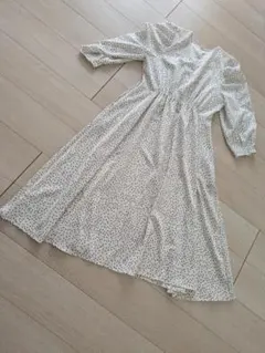 Couture Brooch ドット柄ロングワンピース 42 大きいサイズ 美品