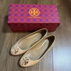 美品 トリーバーチ マルチロゴ バレエ フラットシューズ 7C 24cm 箱有り 美品 トリーバーチ マルチロゴ バレエ フラットシューズ 7C 24cm 箱