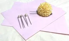 花とパールのUピンセット かんざし 髪飾り 黄色 入学式 卒業式 七五三 成人式