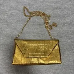 ZARA ゴールド クロコダイル型押し パーティーバッグ　クラッチ　未使用