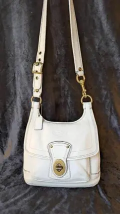 【希少】OLD COACH ターンロック ショルダーバッグ ホワイト Y2K