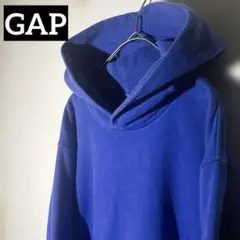 【個性派古着】GAP パーカー ブルー ゆるダボ　無地　希少　XLサイズ