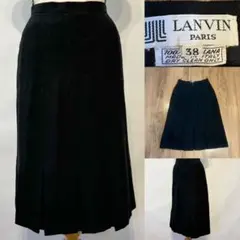 LANVIN Paris ランバンパリ　ボックスプリーツスカート　黒　38のサムネイル