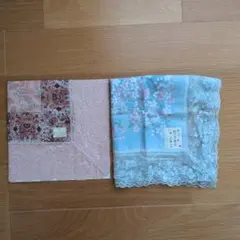 Nicole St Gilles レース、宇野千代 大判 ハンカチ ２枚 新品のサムネイル