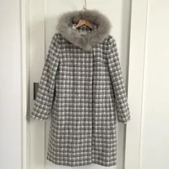 EMMAJAMES チェックコート　グレー　11号