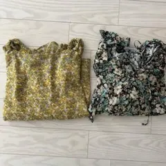 美品　花柄フリルブラウス　2点セット　バラ売り可