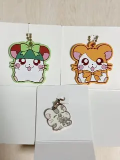 セリア ラバーキーホルダー メタルチャーム ハム太郎 かぶるくん こうしくん