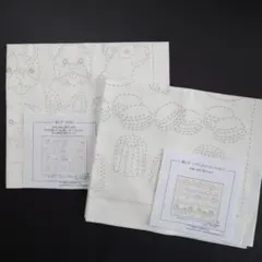 ss-61〈白地２枚セット〉刺し子　ホビーラホビーレ