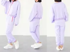 個性古着ジャージセットアップ長袖トラックジャケットさくらんぼパンツオールインワン