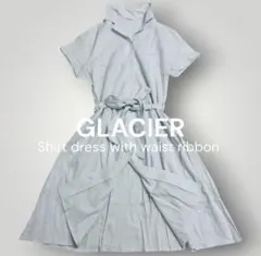GLACIER グラシア シャツワンピース 半袖 ストライプ ウエストリボン付きのサムネイル