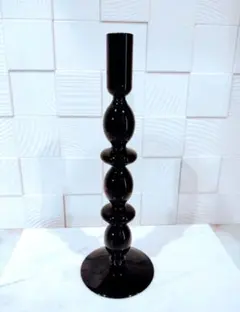 수입 잡화 블랙 글래스 캔들 홀더 스탠드 해외 장식