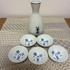 春鹿　徳利＆お猪口(小)５個セット　昭和レトロ