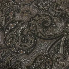 黒系ペイズリー柄　ローン生地ハギレ