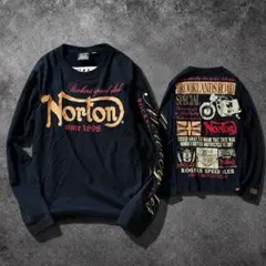 archive Norton ロンT 刺繍 お兄系 Y2K バイカー 黒