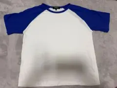 Doublefocus ラグランTシャツ ホワイト×ブルー Mサイズ