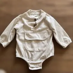 ストライプ柄ロンパース 3-6M