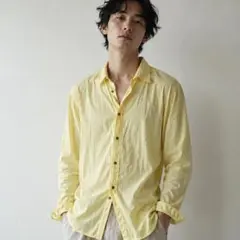 CathyJane キャシージェーン イエロー コットンシャツ サイズ3 メンズのサムネイル