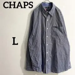 CHAPS チャップス ラルフローレン 長袖 ストライプ ボタンダウンシャツ L