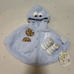 GELATO PIQUE ベビーポンチョ・靴下セット クッキーモンスター　猫