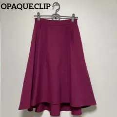 未使用タグ付 オペークドットクリップ 洗える 前後差フレアスカート ボルドー M