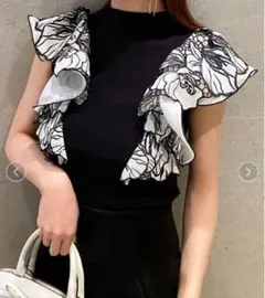 snidel スナイデル エンブロイダリースリーブニットプルオーバー