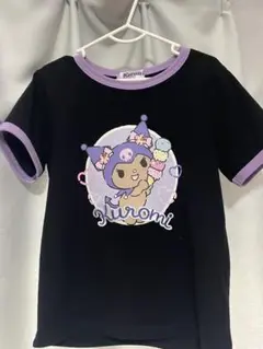 Kuromi キャラクターTシャツ 黒/紫